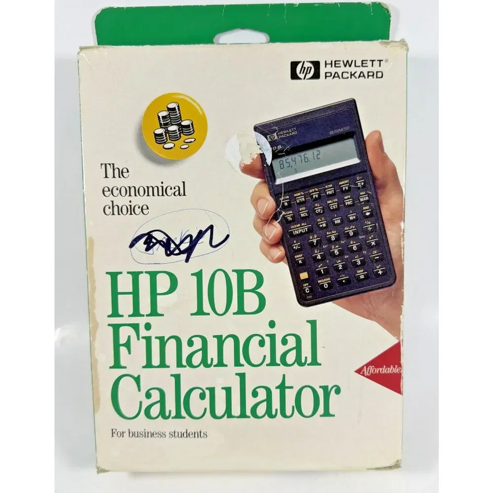 Vtg Hewlett Packard HP-10B Financial Calculator - 1987 - Tested